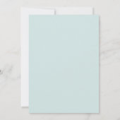 Hellblau Moderne einfache Babydusche Einladung (Rückseite)