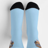 hellblau Niedlich Owl trinkt Schokoladensocken Socken (Oben)