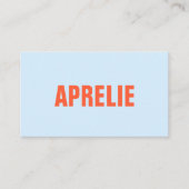 Hellblau Orange Fette Firmenname Branding Visitenkarte (Vorderseite)