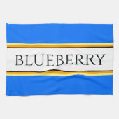Hellblau orange weiße Streifen "BLUEBERRY" Text Geschirrtuch (Horizontal)