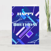 Hellblau Pink Lila Diagonal Abstrakt Geburtstag Karte (Vorderseite)