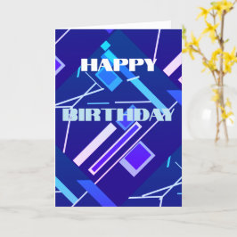 Hellblau Pink Lila Diagonal Abstrakt Geburtstag Karte