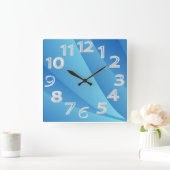 Hellblau Quadratische Wanduhr (Zuhause)