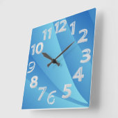 Hellblau Quadratische Wanduhr (Winkel)