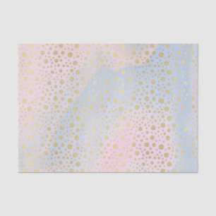 Hellblau, rosa, Lila Wasserfarbe und Goldpunkte Seidenpapier