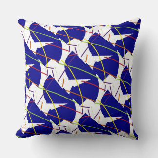 Hellblau, rot, orange, lila und mehr Mod Kissen