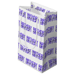 hellblau-schwarz-fröhliches Geburtstagsdesign Kleine Geschenktüte