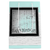 Hellblau, schwarz und weiß mittlere geschenktüte (Rückseite)