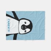 Hellblau süße Pinguin-Kinderzimmer-Personalisierun Fleecedecke (Vorderseite (Horizontal))