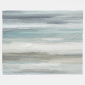 Hellblau Türkis Grau Braun Abstrakter Streifen Fleecedecke (Vorderseite (Horizontal))