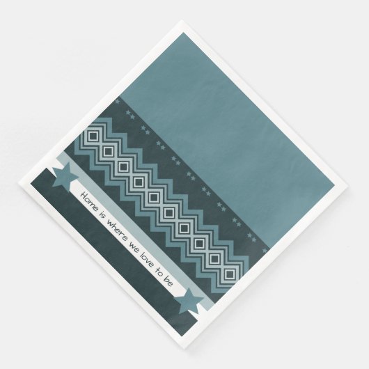 hellblau und Aquamarin Serviette (Ecke)