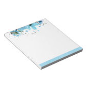 Hellblau und Aquarellfarben-Blume Notizblock (angewinkelt)