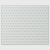 Hellblau und cremefarbene Retro-Blume Geschenkpapier (Flach)
