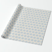 Hellblau und cremefarbene Retro-Blume Geschenkpapier (Ungerollt)