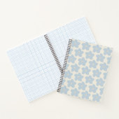 Hellblau und cremefarbene Retro-Blume Notizblock (Innenseite)
