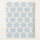 Hellblau und cremefarbene Retro-Blume Planer (Rückseite)