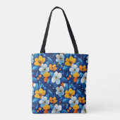Hellblau und gelb florale Wellness Totbeutel Tasche (Rückseite)