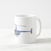 Hellblau und gelb Hubschrauber Kaffeetasse (VorderseiteRechts)