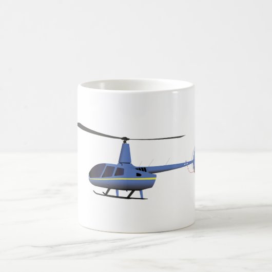 Hellblau und gelb Hubschrauber Kaffeetasse (Mittel)