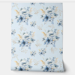 Hellblau und goldblütig tapete