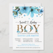 Hellblau und goldfarben Kinderdusche (Vorderseite)