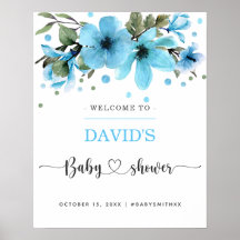 Hellblau und goldfarben Kinderdusche