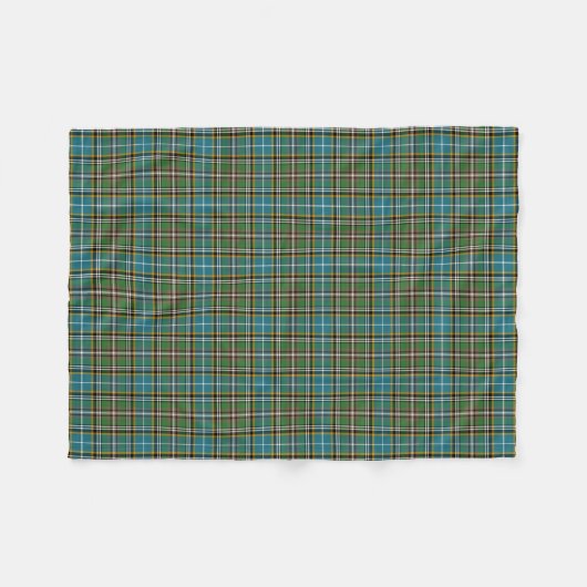 Hellblau und grün Kariert Dowling Tartan Fleecedecke (Vorderseite (Horizontal))