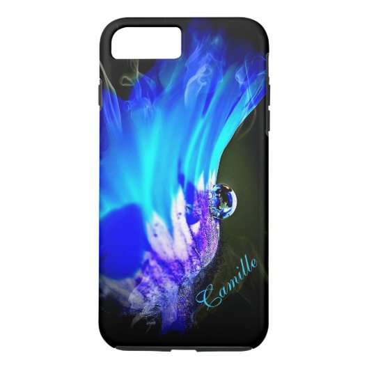 Hellblau und Lila Blume Case-Mate iPhone Hülle (Rückseite)