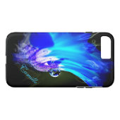 Hellblau und Lila Blume Case-Mate iPhone Hülle (Rückseite (Horizontal))