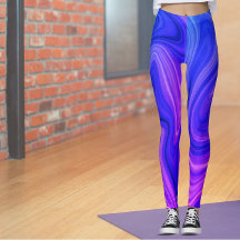 Hellblau und Lila flüssige Abstrakte Leggings