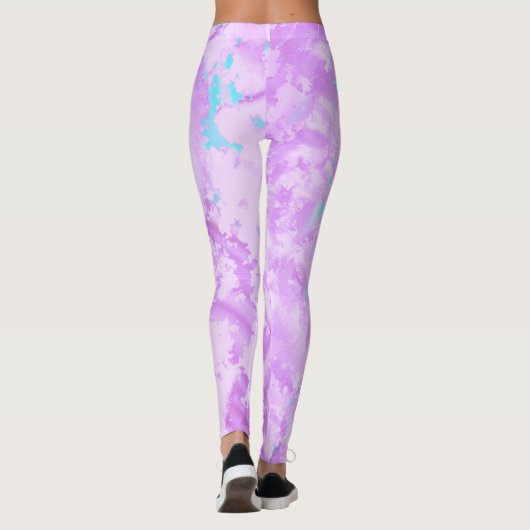 Hellblau und Lila Leggings (Rückseite)