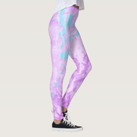 Hellblau und Lila Leggings (Rechts)