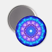 Hellblau und Lila Mandala Magnet (Vorderseite/Rückseite)