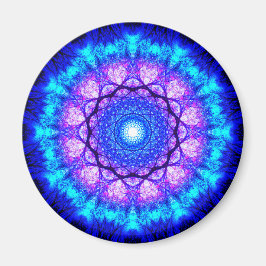 Hellblau und Lila Mandala Magnet