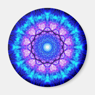 Hellblau und Lila Mandala Magnet