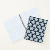 Hellblau und marineblaue Retro-Blume Notizblock (Innenseite)