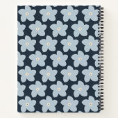 Hellblau und marineblaue Retro-Blume Notizblock (Rückseite)