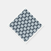Hellblau und marineblaue Retro-Blume Serviette (Ecke)