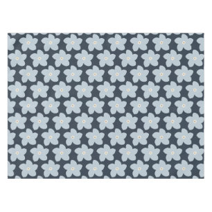 Hellblau und marineblaue Retro-Blume Tischdecke