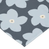 Hellblau und marineblaue Retro-Blume Tischdecke (Schrägansicht)
