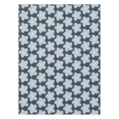 Hellblau und marineblaue Retro-Blume Tischdecke (Vorderseite)