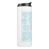 Hellblau und rosa Herzklappen Thermosbecher (Nach links gedreht)