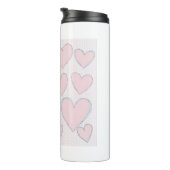 Hellblau und rosa Herzklappen Thermosbecher (Nach rechts gedreht)