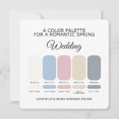 Hellblau und Rosé Hochzeitsfarbpalette Karte (Vorderseite)