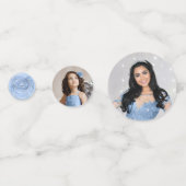 Hellblau und silber Elegantes Foto Konfetti (Vorderseiten)