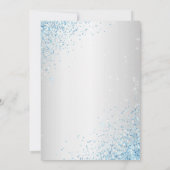 Hellblau und silber Quinceanera Einladung (Rückseite)