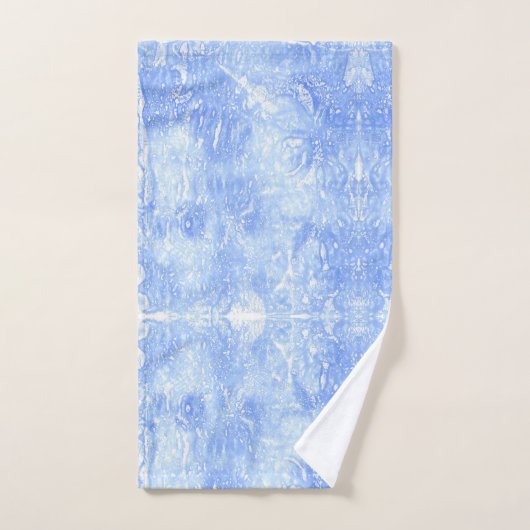 Hellblau und weiß Abstraktes Badetuch Set (Handtuch)
