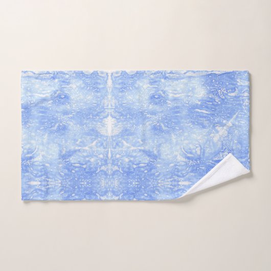 Hellblau und weiß Abstraktes Badetuch Set (Handtuch)