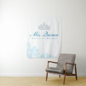 Hellblau und weiß gestrichen Quinceanera Hintergru Wandteppich (Beispiel)