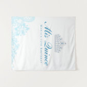 Hellblau und weiß gestrichen Quinceanera Hintergru Wandteppich (Vorderseite (Horizontal))